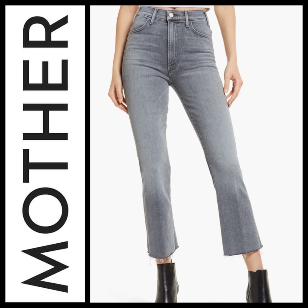 🩶NWT MOTHER DENIM HUSTLER FRAY HEM FLARE JEANS (Daytona Nights) 30